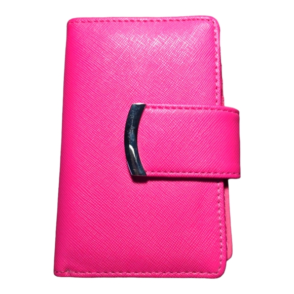 Unknown Accessories - Pink Man Made Material Womens Wallet Billfold Accessory with Buckle and Snap